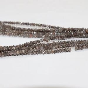 Cuentas de diamantes naturales de color marrón oscuro sin cortar, cuentas de diamantes crudos de 2-3mm y 15 pulgadas, cuentas de diamantes marrones para la fabricación de joyas - Product Image 1