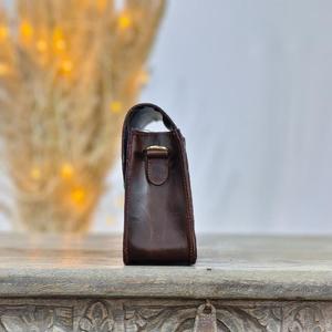 Handmade Genuine Leather Clutch <b>Bag</b> With Turquoise Stone Floral Embossing Bohemian Style For Women - Product Image 4