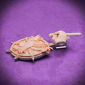 Colgante de lujo para hombre con dijes de círculo y halcón, con moissanita color D, probador de diamantes de alta gama, estilo Hip Hop, en plata de ley 925, GRA - Product Image 2