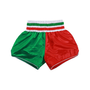 Customized Plus Size MUAY Thai Kick Boxing Shorts High Street Style Solid Pattern Breathable 220g <b>Polyester</b> Blended Satin Short - Product Image 1