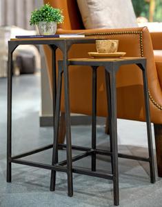 Industrial Metal Nesting <b>Side</b> <b>Tables</b> <b>Rectangle</b> Durable Living Room Furniture Decoration Indoor Use - Product Image 1