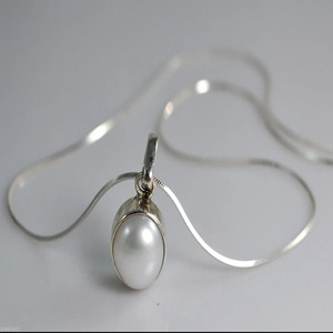 Collier de perles d'eau douce, bijoux en argent sterling 925, serti à la main, collier fait main, cadeau pour elle - Product Image 2