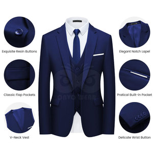 Costume homme 2 pièces de haute qualité, costume d'affaires moderne, veste et pantalon assortis, tenue de mariage formelle, fournisseur en gros - Product Image 3