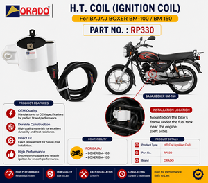 คอยล์จุดระเบิด HT สำหรับรถมอเตอร์ไซค์ Bajaj Boxer BM 100 BM 150 คุณภาพส่งออกสำหรับอะไหล่รถสองล้อ อินเดีย ออราโด - Product Image 3