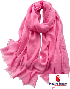 Custom Cotton Viscose Polyester <b>Scarf</b> Fabric Manufacturer Soft Lightweight OEM ODM Bulk White Label Service - Product Image 1