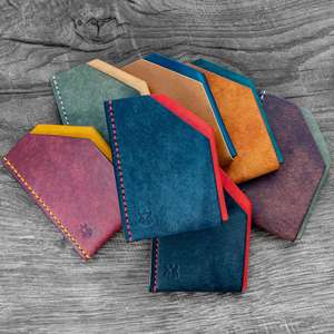 Custom Genuine Leather <b>Card</b> <b>Holder</b> Minimalist Pocket Credit <b>Card</b> Case Slim RFID Business <b>Card</b> <b>Wallet</b> LCH-0190 - Product Image 6