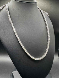 Moissanite Tennis <b>Necklace</b> Womens Iced Out Silver Chain Luxury Bridal Jewelry Sparkling <b>Statement</b> <b>Necklace</b> Gift - Product Image 2