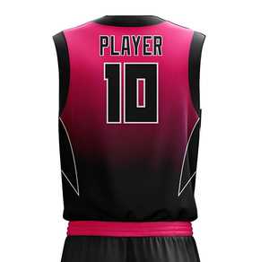 Conjunto de Uniforme de Baloncesto Sublimado Directo, Degradado Rosa y Negro, Transpirable, de Poliéster, para Adultos Unisex, Diseño OEM - Product Image 5