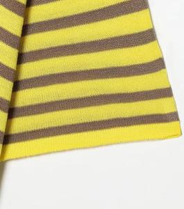 Men's Eco-Friendly Polyester Short Sleeve O-Neck Striped Knitted <b>T</b>-<b>Shirt</b> Regular Fit Casual Wear Yellow Brown Patterned Design - Product Image 5