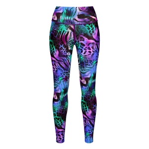 Mid Waist Yoga <b>Leggings</b> with Custom Sublimation Design Solid <b>Pattern</b> Custom Logo Plus Size Breathable Spandex/Polyester - Product Image 3