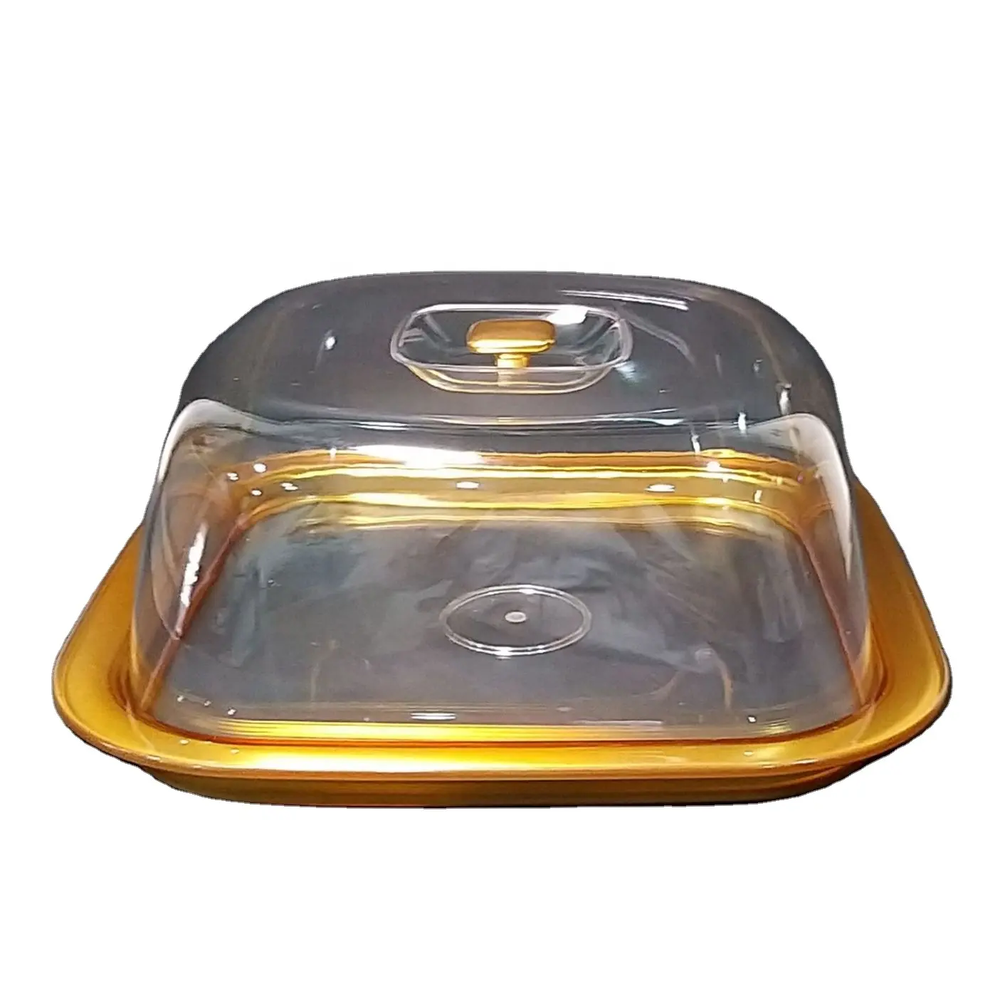 Quadratische goldene Kuchen platte aus Kunststoff acryl