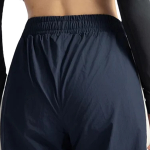 Pantalon Harem Taille Haute Femme Coupe Ample Longueur Cheville Couleur Unie Bande Latérale Élastique Décontracté Été - Product Image 4