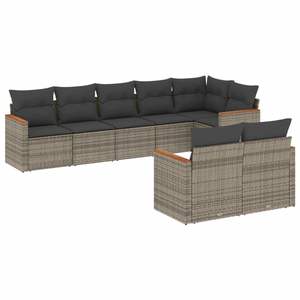Conjunto de Sofás Modulares Grandes de Ratán PE Gris para Jardín, Colección Premium de Muebles para Exteriores - Product Image 2