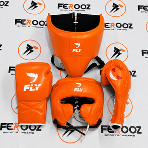 Nuevo Conjunto de Entrenamiento Profesional de MMA con Estampado Naranja, Guantes de Muay Thai y Kickboxing con Correa de Cuero, Ligeros - Product Image 1