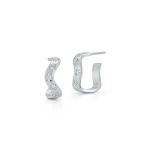 Wholesale 14k 18k <b>Gold</b> Lab Grown Diamond Hoop Earrings Starburst Flush Set 12mm Open Hugger <b>Huggie</b> Earring Loop Band Manufactur - Product Image 3
