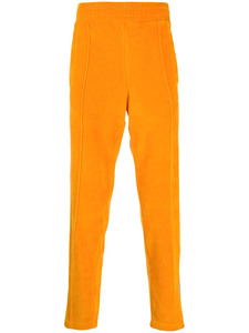 Pantalon de jogging personnalisé avec logo, coupe ample, style streetwear, bande latérale orange, bas à fermeture éclair, pantalon de survêtement en velours - Product Image 4