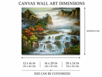 Peinture sur toile de paysage en cascade, art mural moderne, taille personnalisée, décoration intérieure B&C ART