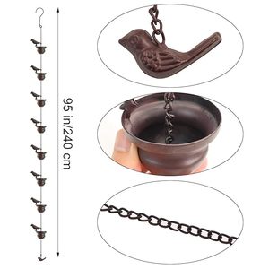 Chaîne de pluie en métal de luxe écologique à suspendre pour le drainage de l'eau de pluie du patio, accessoire décoratif de jardin extérieur - Product Image 2