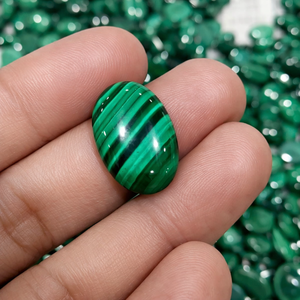 Piedra de Malaquita Lisa de Alta Calidad |   Piedra Preciosa Natural Verde con Bandas |   Joyería de Plata de Ley para Regalo |   2026 - Product Image 1