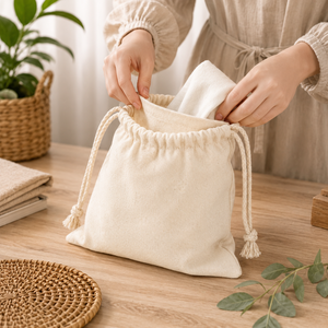 Premium Cotton <b>Drawstring</b> <b>Bags</b> for Storage GiftPackagingTravelOrganization Reusable Eco Friendly Pouch Collection Promotionaluse - Product Image 3