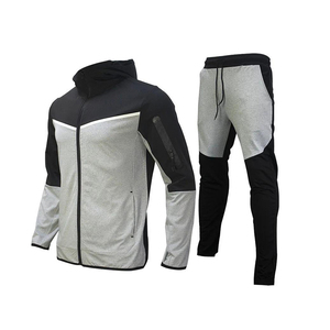 Conjunto Deportivo de Invierno para Hombre, Chaqueta con Capucha y Cierre de Cordón, Pantalones, Diseño Nuevo, Estilo Casual, Cortavientos, Talla Grande - Product Image 1