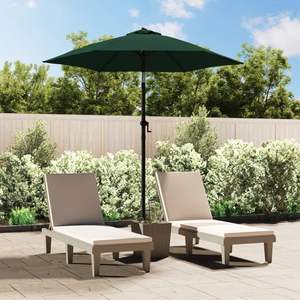 Parasol de jardin en polyester vert et gris foncé avec base élégante en aluminium - Product Image 1