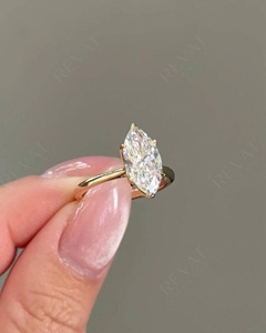 Bague de fiançailles solitaire en diamant de laboratoire taille marquise 3 carats, bague en diamant taille marquise sertie en forme de tulipe, bague en diamant de laboratoire certifiée IGI - Product Image 2