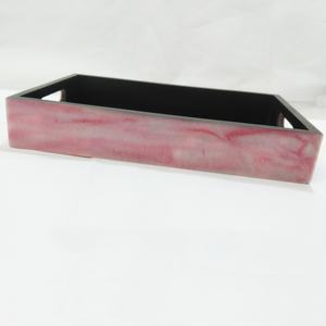 Bandeja de servicio de madera y resina personalizada con base negra para uso doméstico en hoteles, color verde, diseño fabuloso, bandeja de madera Mdf para servir - Product Image 4