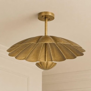 Brass Flower Ceiling Light Contemporary Design Warm Glow Indoor Living Room Decor Modern Interior Lighting Fixture - Product Image 5