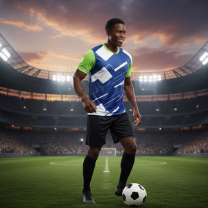 Maillot de football professionnel respirant grande taille à manches courtes, couleurs et logos personnalisables pour hommes - Product Image 5