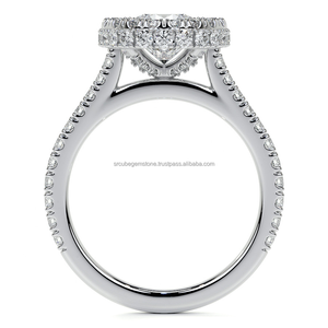 2024 nueva llegada 14K oro blanco anillo de compromiso para mujer VVS GRA certificado corte redondo Moissanite diamante para boda - Product Image 6