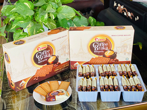 Biscuits au café croustillants et salés du Vietnam, mondialement connus, 360g, emballage en vrac, vente en gros, OEM, ODM, usine - Product Image 1