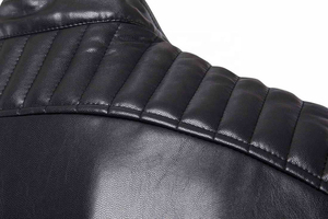 Manufacturer Customized <b>Cycling</b> Leather <b>Jacket</b> Stand Collar Costumes Style <b>Jacket</b> Black for <b>Men</b> - Product Image 4