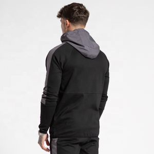 Ensemble de survêtement pour homme en molleton respirant à séchage rapide avec double bande athlétique, panneaux latéraux à rayures inversées, sweat à capuche et pantalon pour la saison de printemps - Product Image 3