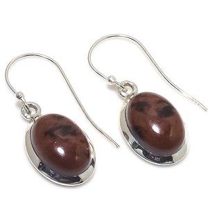 Handmade Genuine Obsidian <b>Earrings</b> 925 <b>Solid</b> Sterling <b>Silver</b> Natural Gemstone Jewelry For Women Gift - Product Image 5