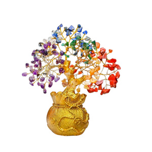 Vente en gros de cristaux de guérison faits à la main de qualité supérieure, arbre Feng Shui 7 chakras, pierre naturelle, décoration d'intérieur, cadeau - Product Image 1