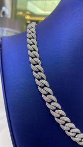 Cadena Cubana con Diamantes Moissanite VVS1, Plata de Ley 925, Collar Hip Hop con Incrustaciones de Diamantes, Regalo para Él - Product Image 4