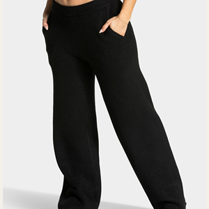 Pantalones Deportivos de Cintura Alta para Mujer, con Contraste de Color, Holgados, Estilo Flare, con Cordón Ajustable - Product Image 1
