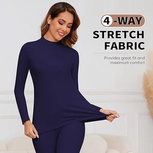 Conjunto de Ropa Interior Térmica Ultra Suave con Cuello Alto para Mujer, Tejido de Alta Calidad - Product Image 3