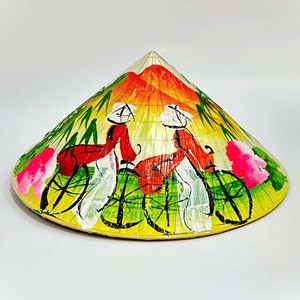 Designer painted hat for sale excellent quality non la Vietnam natural leaf hats crafted by hand - Product Image 5