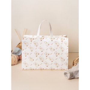 Bolso de compras no tejido con patrón informal blanco - Product Image 1