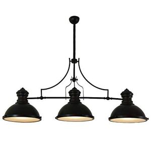 Suspension industrielle en fer noir, abat-jour rond, pour plafond, décoration intérieure de cuisine, design durable - Product Image 2