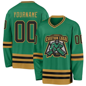 Jersey de Hockey sobre Hielo Unisex Personalizado OEM, 100% Poliéster, Diseño en Blanco con Logotipo del Equipo, Técnica de Impresión por Sublimación, Uniforme para Hockey sobre Hielo - Product Image 5