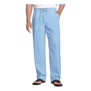 Pantalones Casuales para Hombre, Mezcla de Lino y Viscosa de Primera Calidad, Ligeros, Transpirables y Sostenibles, Suministro Directo de Fábrica, Precio Bajo - Product Image 1
