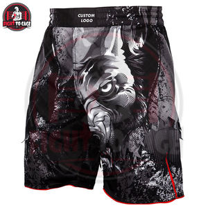 Shorts d'entraînement de boxe et MMA personnalisés avec votre logo, en polyester 100 % extensible, pour arts martiaux – Vente en gros - Product Image 2