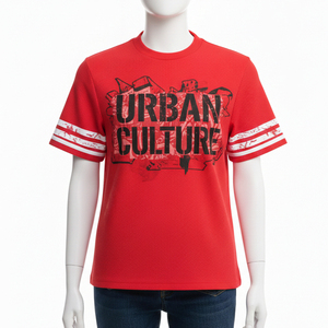 Wholesale Fully Customizable Eco-Friendly Breathable Print O-Neck Women's High Street Wear Slim Fit Quick Dry Spring/Summer - Product Image 2