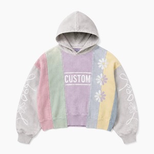Hoodies surdimensionnés personnalisés pour hommes, coupe ample, fabrication en usine, faible MOQ, commandes en gros, finition délavée à l'acide, délavée à la pierre, détails vieillis, strass - Product Image 3