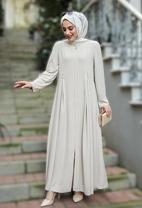 Plain White Abayas with Hijab Scarf Dress Maxi Dress Dubai Qatari Abayas Hajj Umrah Abayas Ladies Breathable Muslim Arab Dresses - Product Image 5