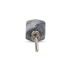 Shubham Handcrafted Round Grey <b>Wardrobe</b> Drawer Knob Grey Hexagon Stone Farmhouse Furniture Knobs - Product Image 3