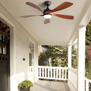 52-Inch Indoor <b>Ceiling</b> <b>Fan</b> with 3 Color Dimmable DC Motor 5 ABS Blades Remote Control & Reversible <b>Black</b> Wi Model W882P146311 - Product Image 6